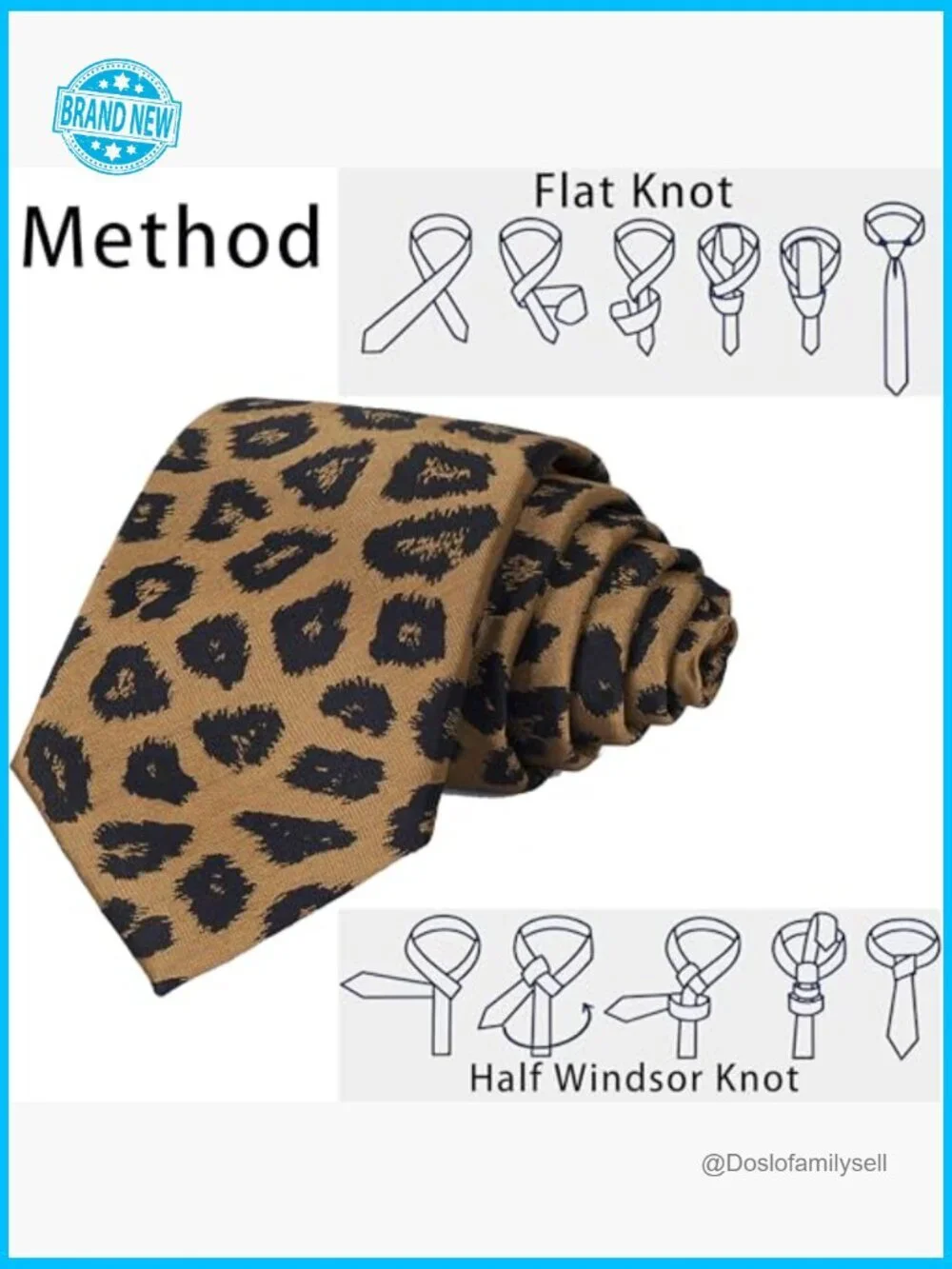 Classic Leopard Print Skinny Tie Formal Wedding Party Elegant Menswear